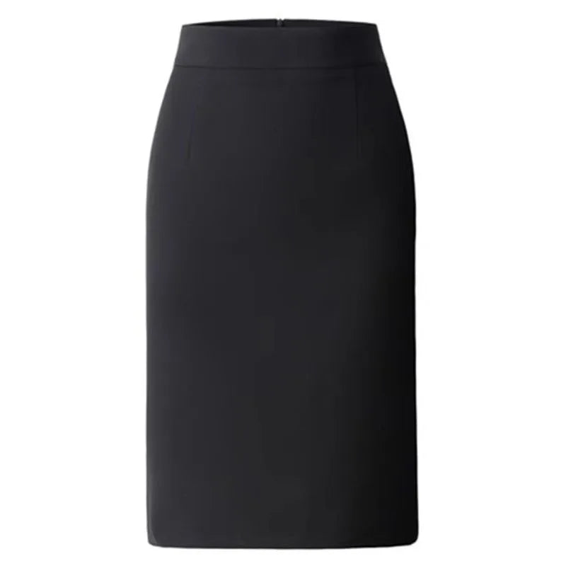Elegant High Waisted Office Lady Pencil Skirt Korean Fashion Slim Fit Package Hip Midi Skirts Women Solid Color All-match Skirts