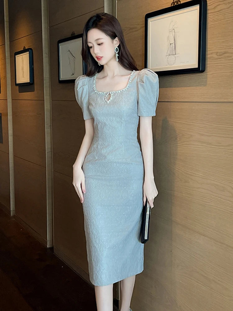 Elegant Vintage Midi Dress