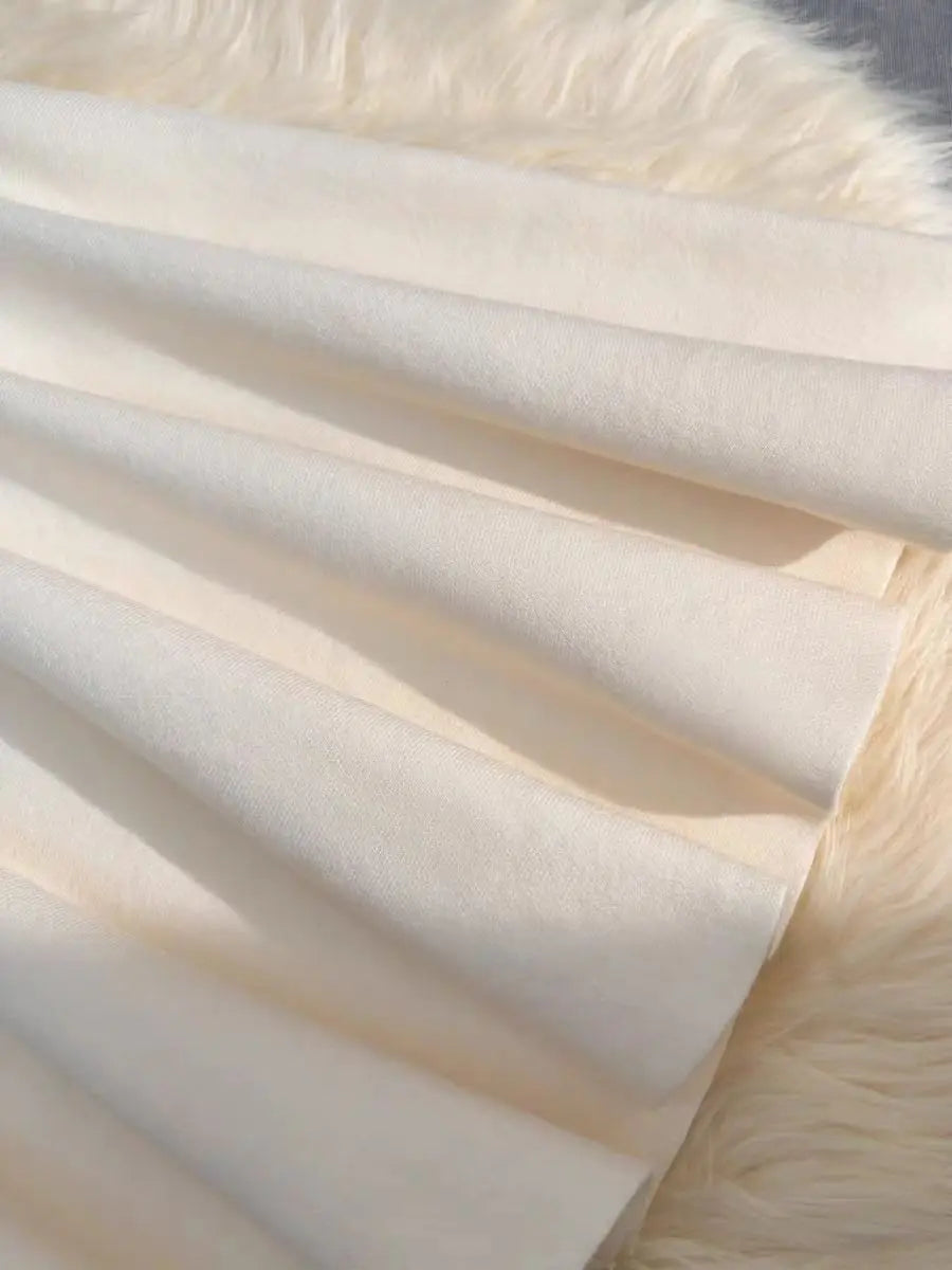 Knitted Midi Skirt Ruffled Hem Midi Length Pull-on Flared Fishtail Skirt for Women Autumn Winter Elegant Outfit