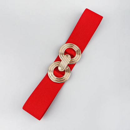 Fashion Dress Belts for Women Simple Waist Elastic Ladies Band Round Buckle Decoration Coat Sweater Party Belt Girdle Belt Gift
