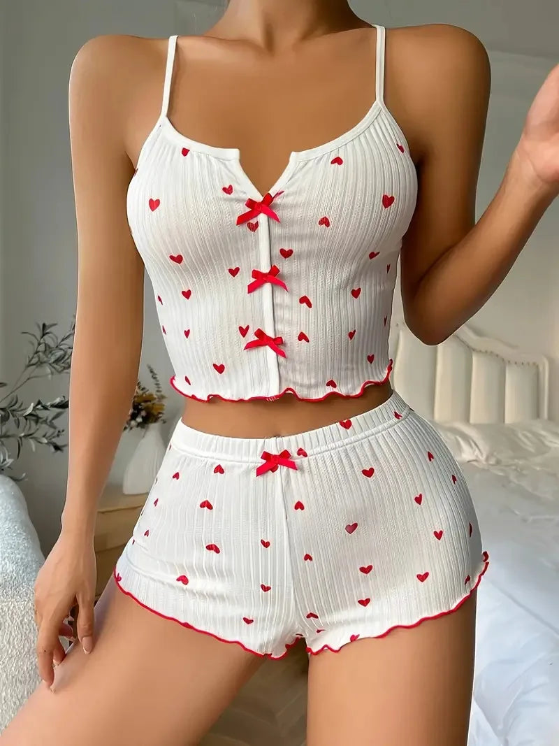 Heart Print Cami Set