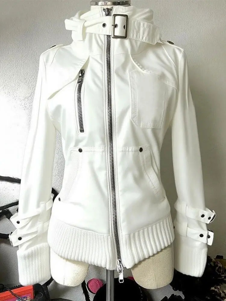 Gothic American Style Vintage Coat Women Moto Biker Sweatshirts Harajuku Jacket Female Aesthetic Grunge Subculture Chic Y2k Tops