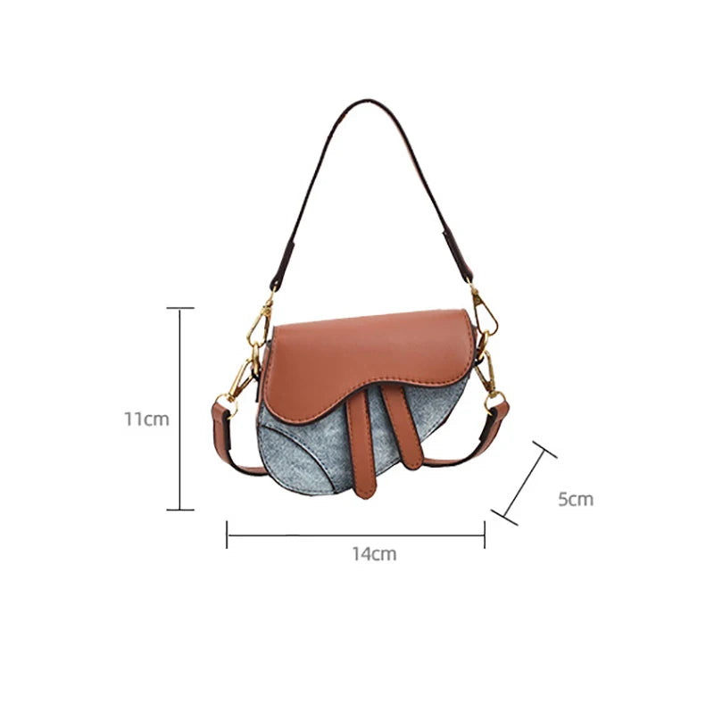 New Children's Mini Crossbody Bag Fashion Classic Saddle Bag Versatile Casual Girl's Shoulder Bag