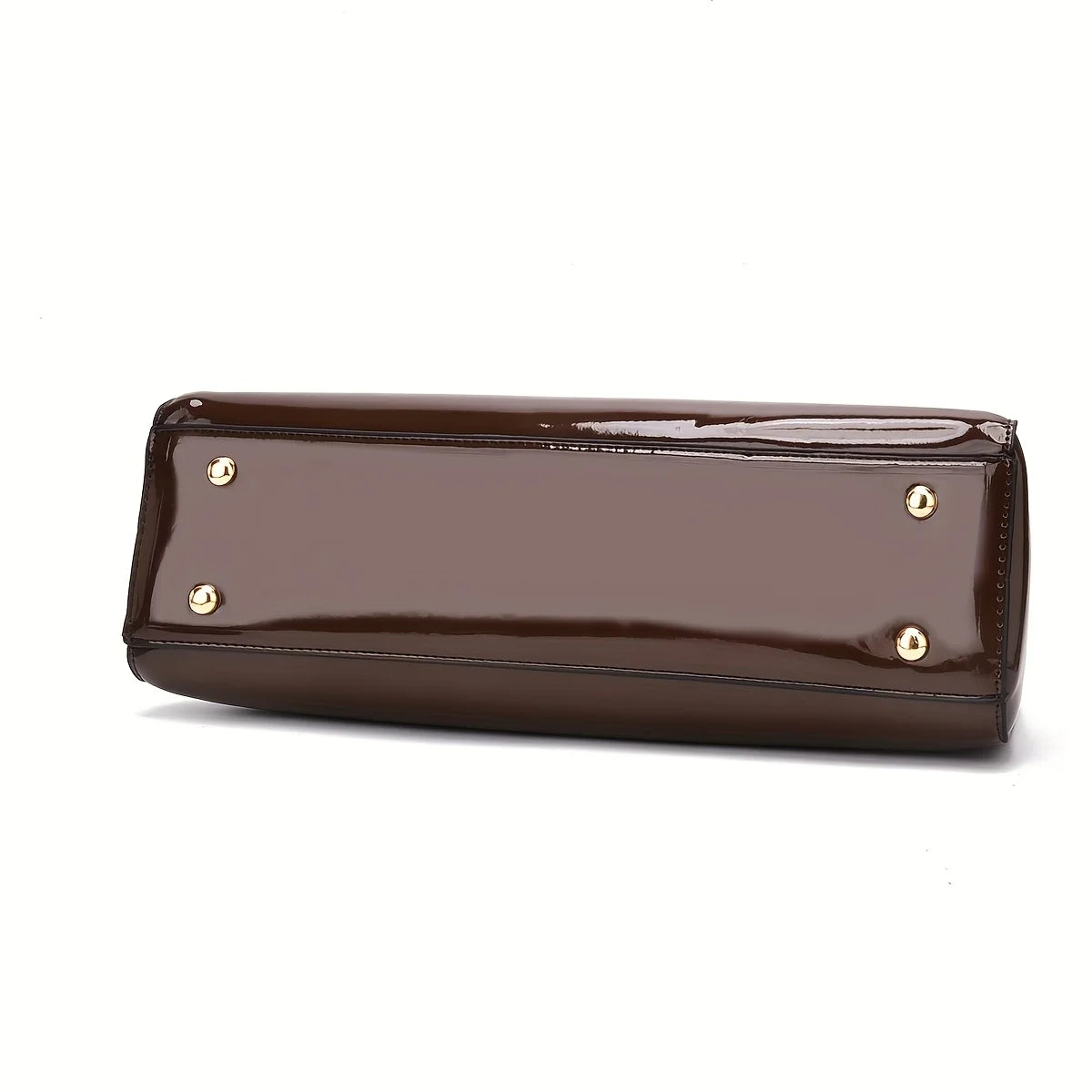 Elegant Evening Clutch - Solid Color Glossy Finish Handbag with Zipper Closure and Polyester Lining for Parties and Weddings