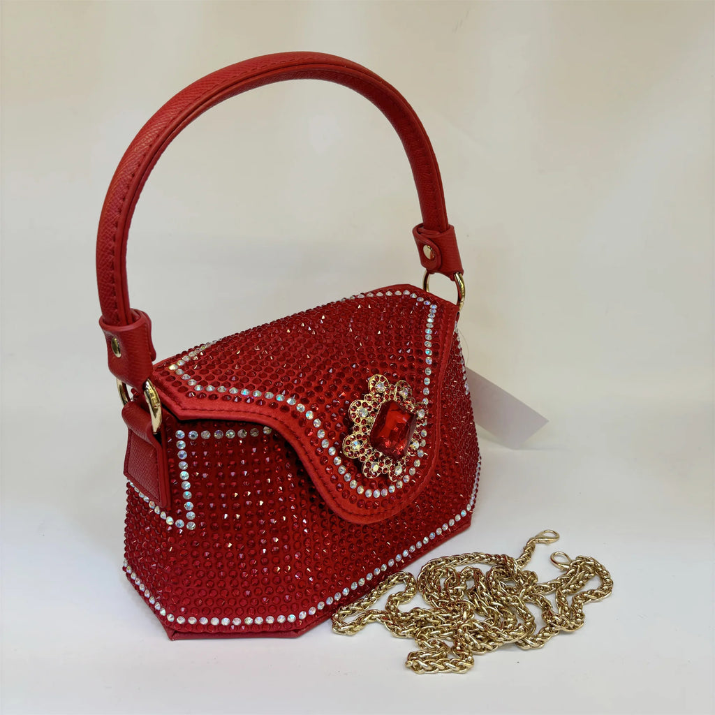 2025 Fashion Luxury Rhinestone Diamonds Shoulder Handbags For Women Thick Chain Crossbody Bag Ladies Handbag F5-823-5