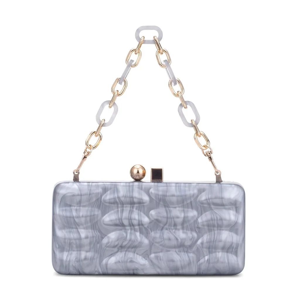 Luxury Evening Bag For Women Elegant Acrylic Hard Surface Ladies Clutch 5 Color Hangbag Party Wedding Shoulder Bags 2024 Fashion