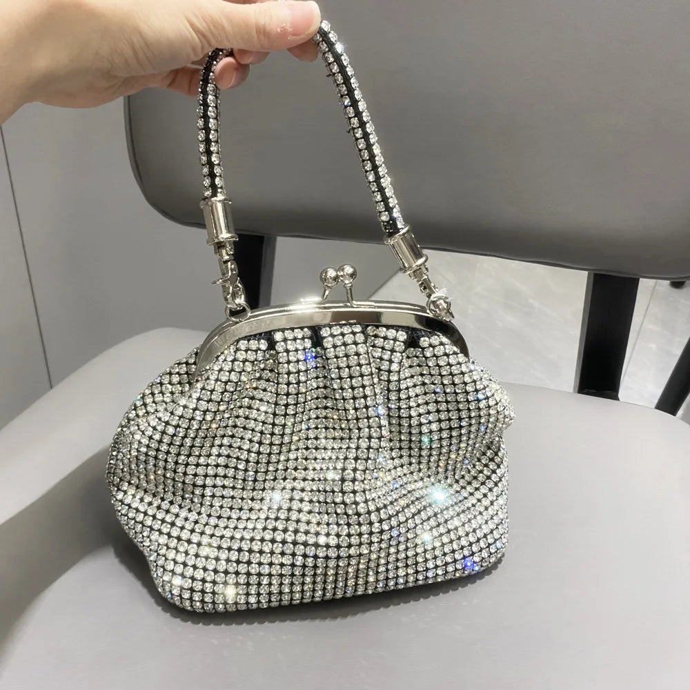 JIOMAY Women's Shiny Rhinestone Purse for Wedding Silver Clutch Bag evening Bag Luxury Clutch Bag Luxury Bags Designers Handbags
