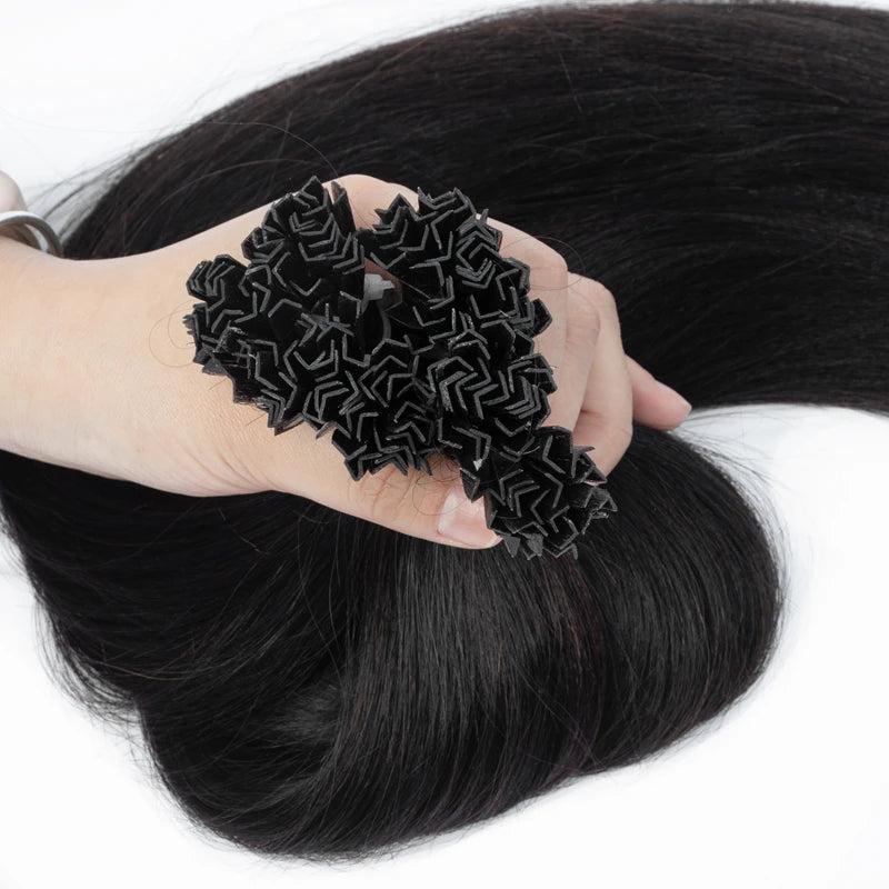 Light Yaki K Tip Hair Extensions Cuticles Remy Human Hair Pre Bonded Keratin Hot Fusion Hair Extensions 14-26 inch 1B Tip Hair