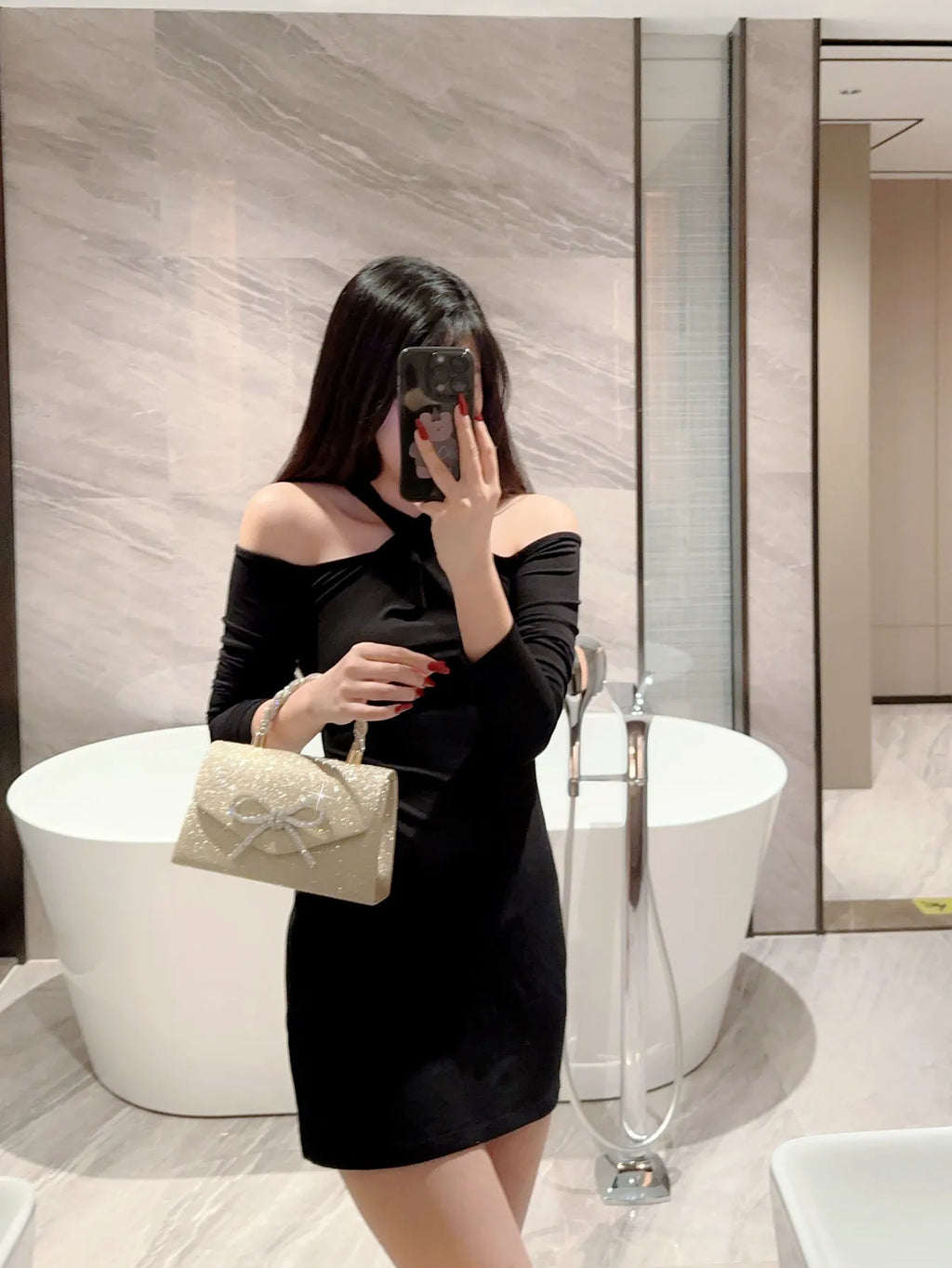 Evening Bag Dress Versatile European and American Clutch Bag Crossbody Celebrity Fashion Diamond Bow Chain Bag