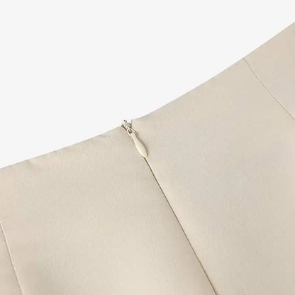 Fashion Work Slim Skirt Woman Vintage Zipper Pencil Midi Skirts Elegant OL Button Overskirts Female Autumn Solid Dresses