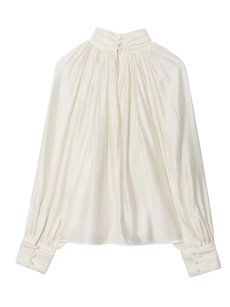 Women's Blouse Round Neck Long Sleeve Loose Shirt Top Summer Autumn New Casual Elegant Chic Shirts And Blouses Tops