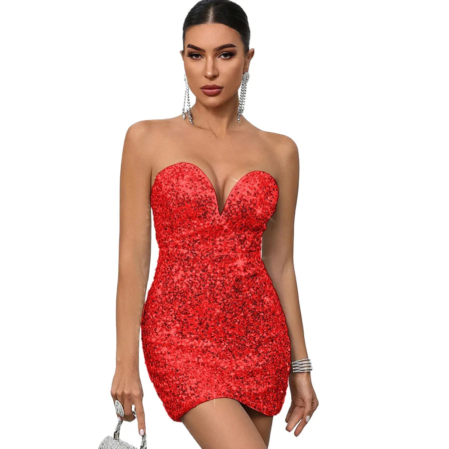 Backless Sequins Dress