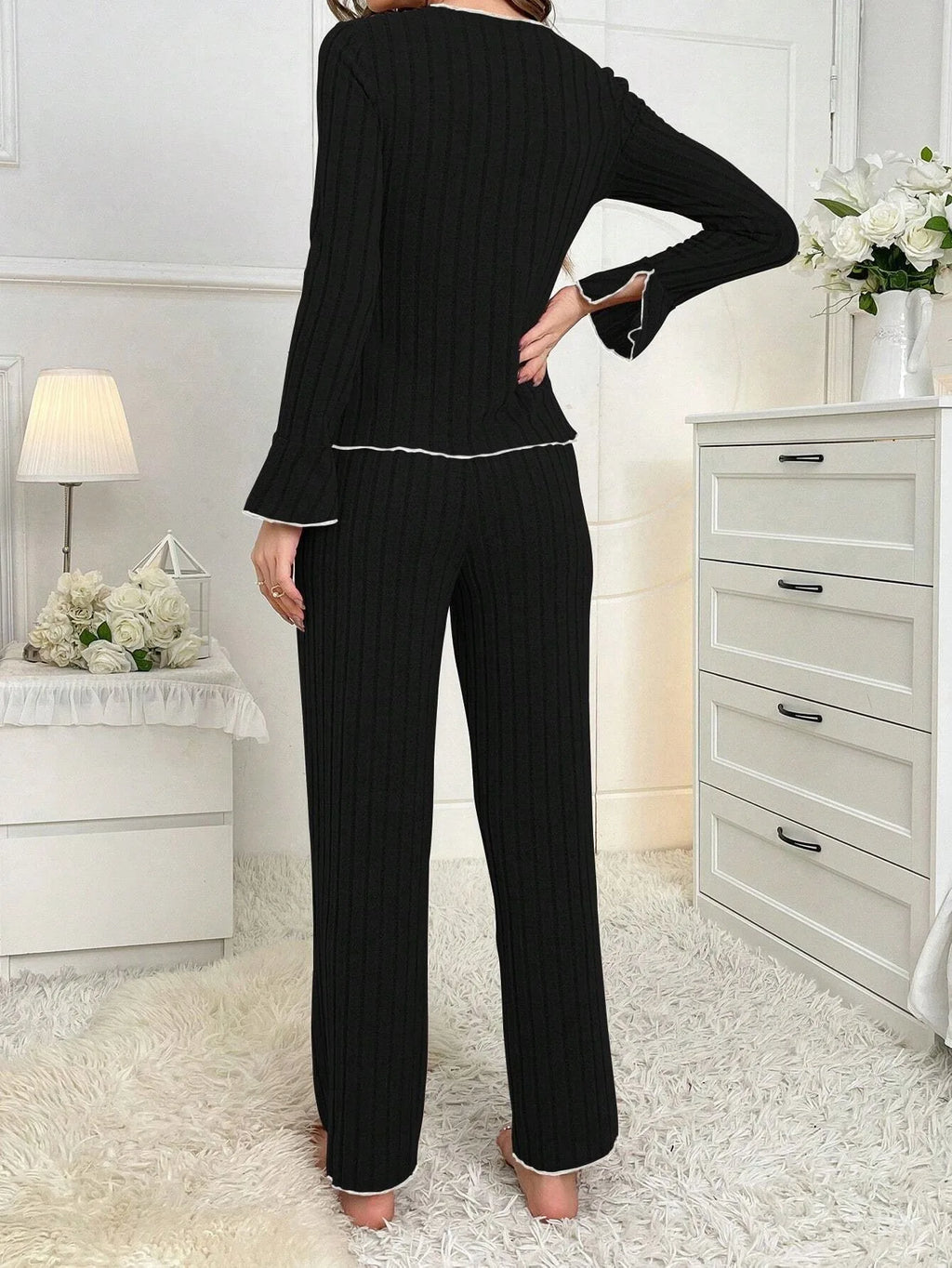 Women's Two-piece Pajamas Autumn And Winter Home Warm Casual, Fashionable And Wearable Home Clothes Set For Women