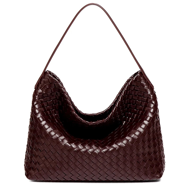 Woven Tote Bag for Women Shoulder Bag Vegan Leather Tote Bag Summer Beach Retro Purse and Handbag with Adjustable Strap