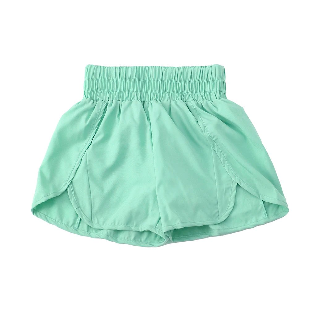 Women's Athletic Shorts High Waisted Running Shorts Pocket Sporty Short Gym Elastic Workout Shorts Quick Dry