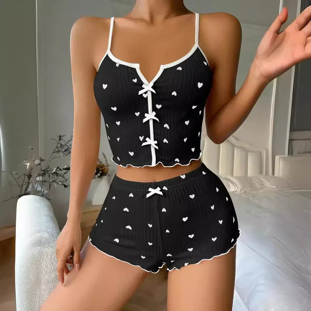 Heart Print Cami Set