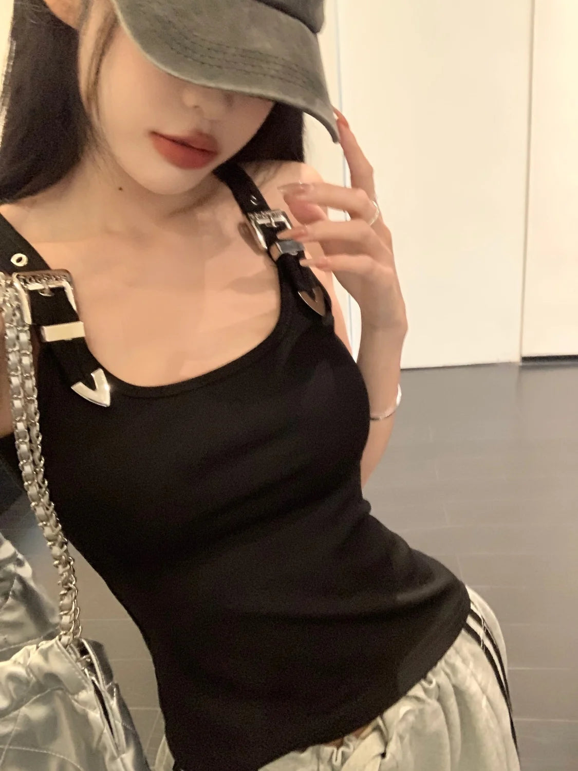 Tanks Women Personality Creativity Casual Trendy All-match Chic Age-reducing Simple Streetwear Solid New Summer Lady Sweet Thin