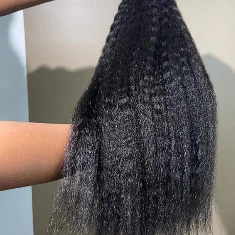 Kinky Straight Clip ins Hair 100g Clip in Hair Extensions Real Human Hair Yaki Straight Clip in for Black Women