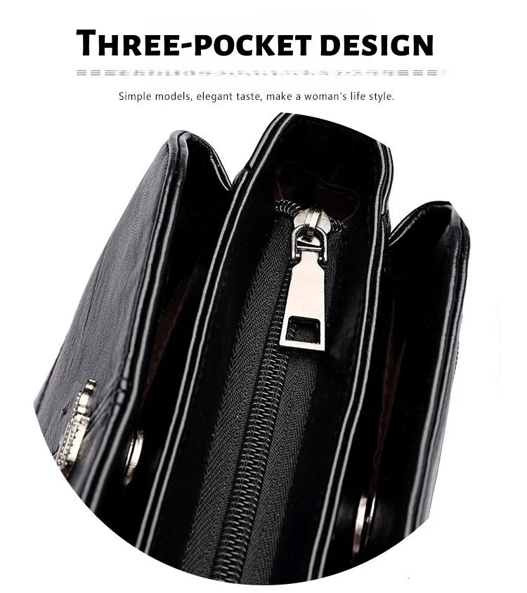 Pu crossbody bag with multi-pocket design, fashionable and versatile, suitable for daily outings as a shoulder bag