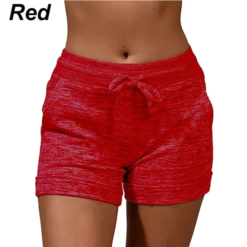Womens Solid Elasticated Waist Shorts Ladies Summer Yoga Gym Fitness Jogging Hot Pants Sweatpants Clothing