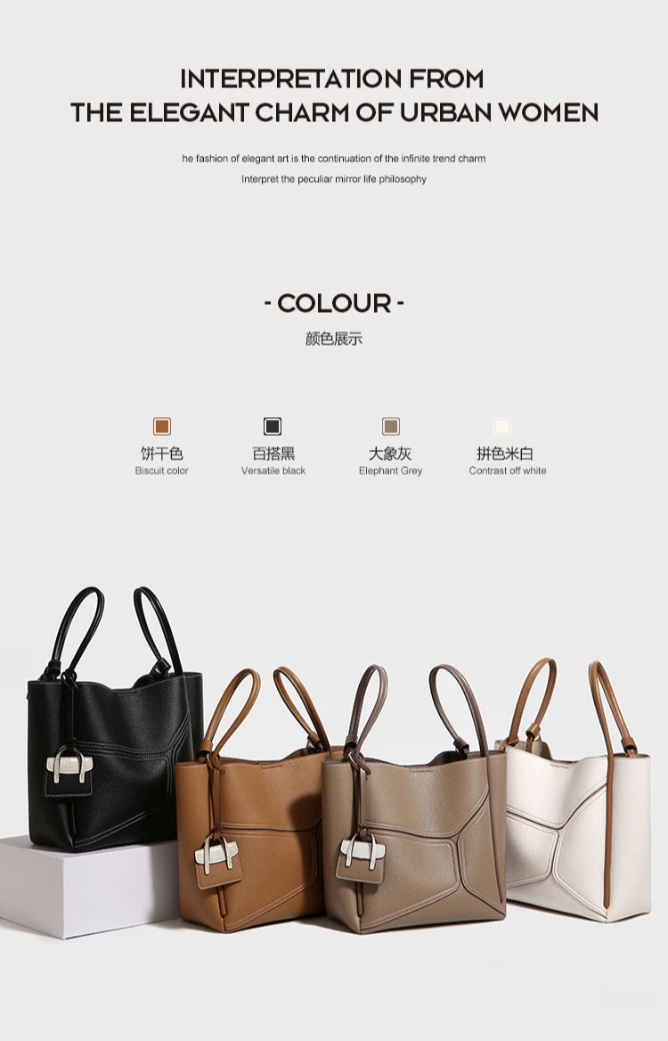Tote bag autumn and winter new leather texture fashionable and versatile commuting large capacity large bag women's armpit bag
