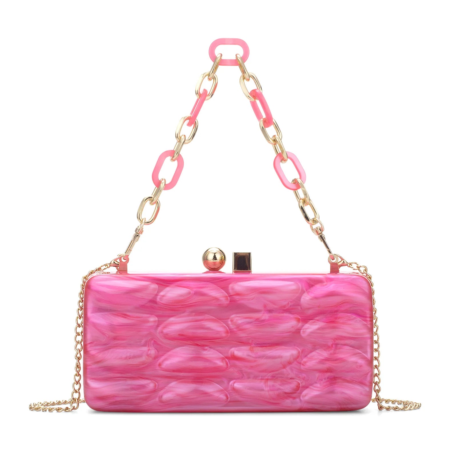 Luxury Evening Bag For Women Elegant Acrylic Hard Surface Ladies Clutch 5 Color Hangbag Party Wedding Shoulder Bags 2024 Fashion