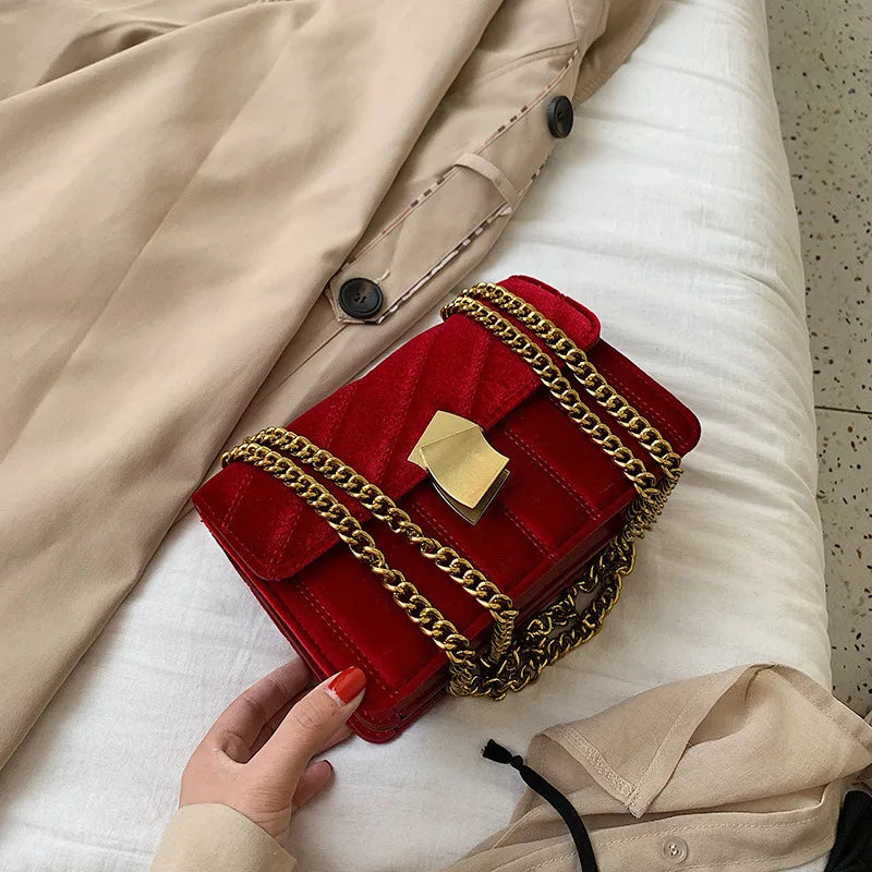 2025 Luxury Handbags Women Bags Designer Shoulder Vintage Velvet Chain Evening Clutch Bag Messenger Crossbody Bags for Women