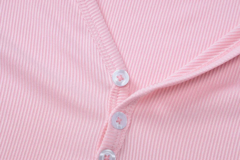 Button-down Pajama Shorts Set