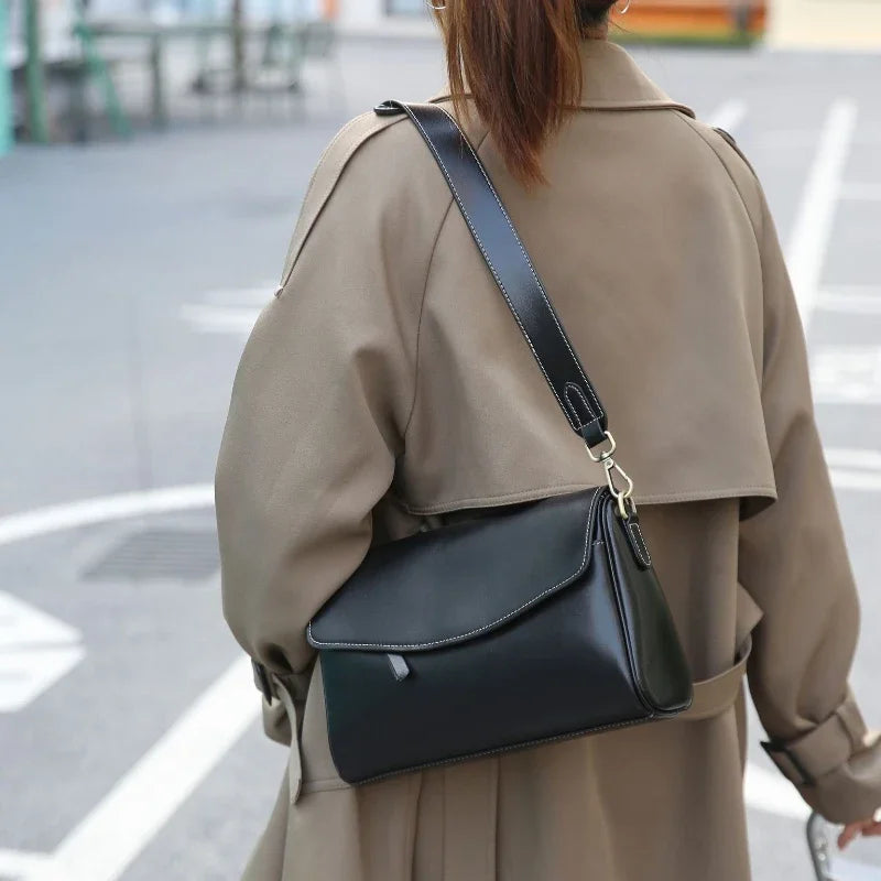 Women's Genuine Leather Shoulder & Crossbody Bag Minimalist Design for Office, Dinner & Weekend Outings Durable Everyday Handbag