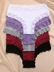 5Pcs/set Floral Lace Cotton Panties