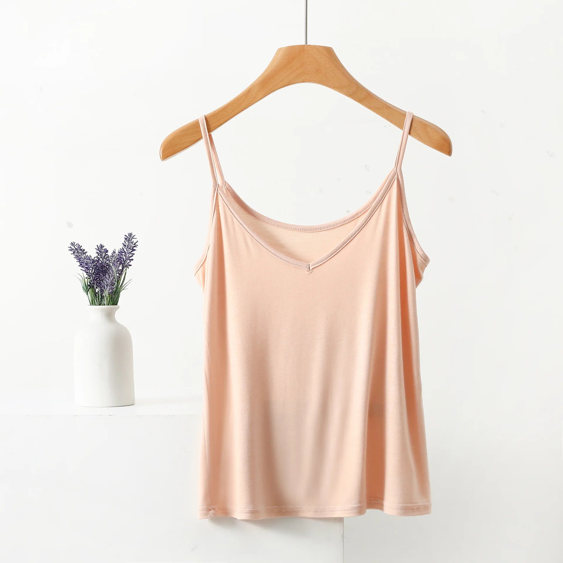 Spaghetti Strap Top Women Halter V-Neck Basic Cami Sleevless tank tops Women's Summer Camisole Solid color