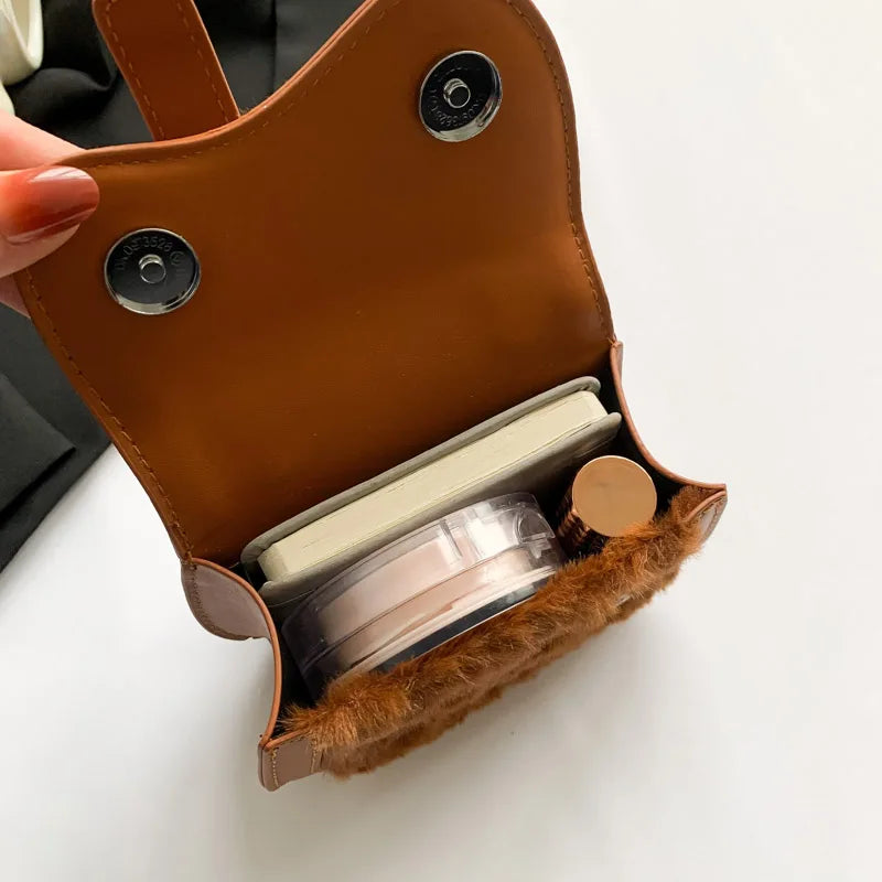 Luxury Designer Faux Fur Handbag Women Mini Fur Shoulder Crossbody Bag Ladies Fashion Party Purse Lipstick Bag Chain Clutches