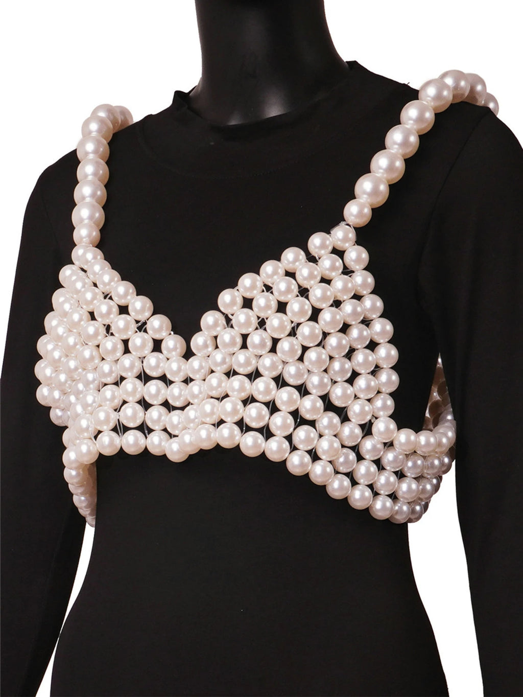 Sexy see through halter pearl corset crop top women 2025 summer festival outfit beach club party top cropped tanks womens tops