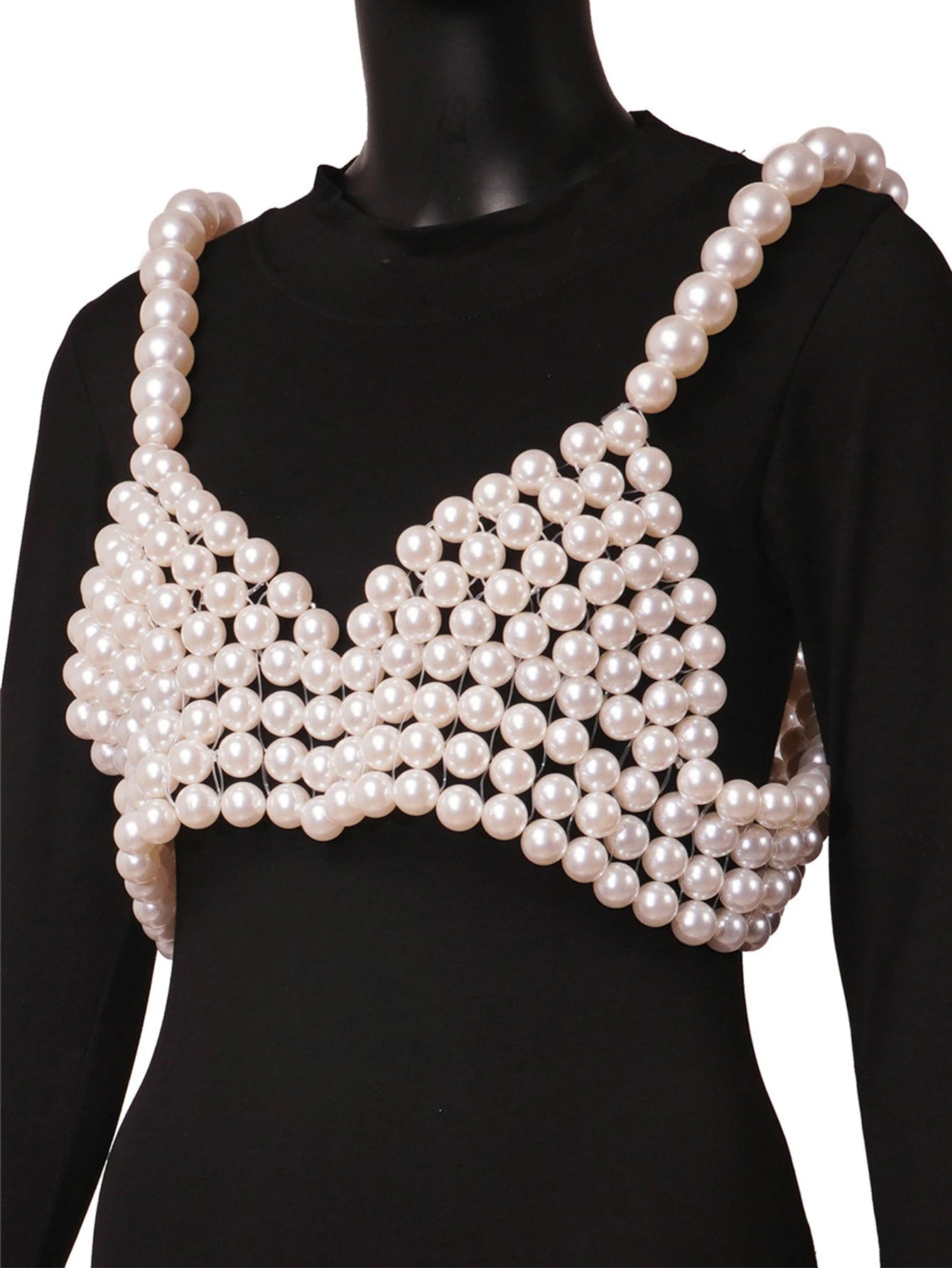 Sexy see through halter pearl corset crop top women 2025 summer festival outfit beach club party top cropped tanks womens tops