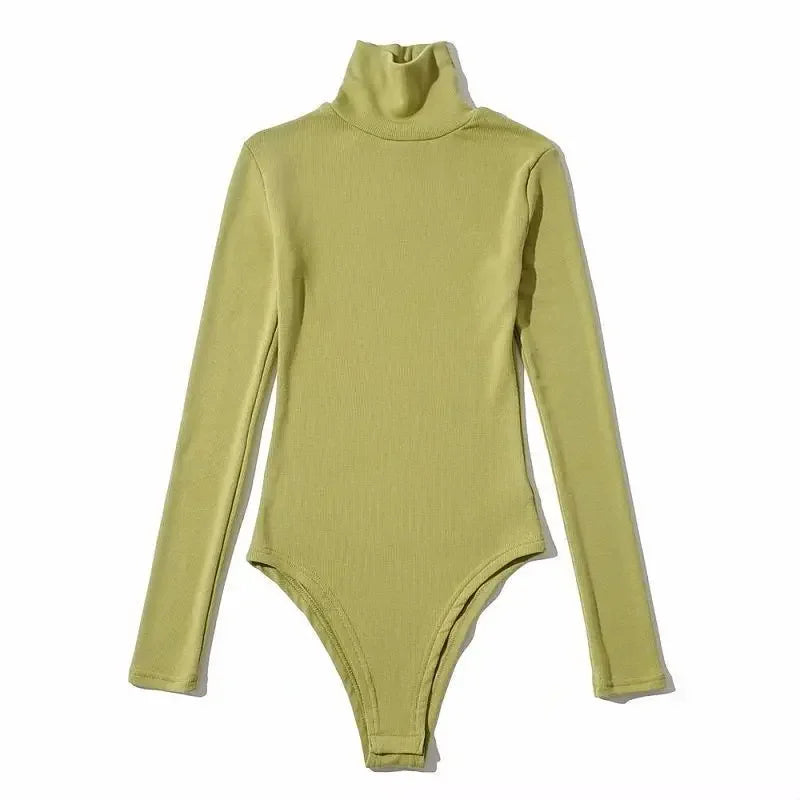 Long Sleeved Bodysuits Women Sexy High Street Chic Skinny Cozy American Style Hotsweet Lady Tops Y2K Clothing Turtleneck Autumn