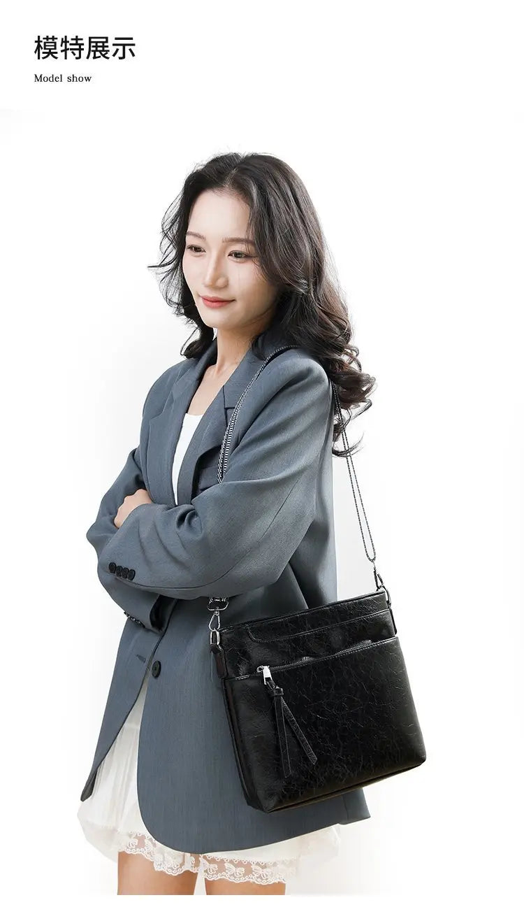 Women's Fashionable Tote Bag Made Of Fine Leather Featuring Magnetic Closure And Spacious Interior For Office Work Days