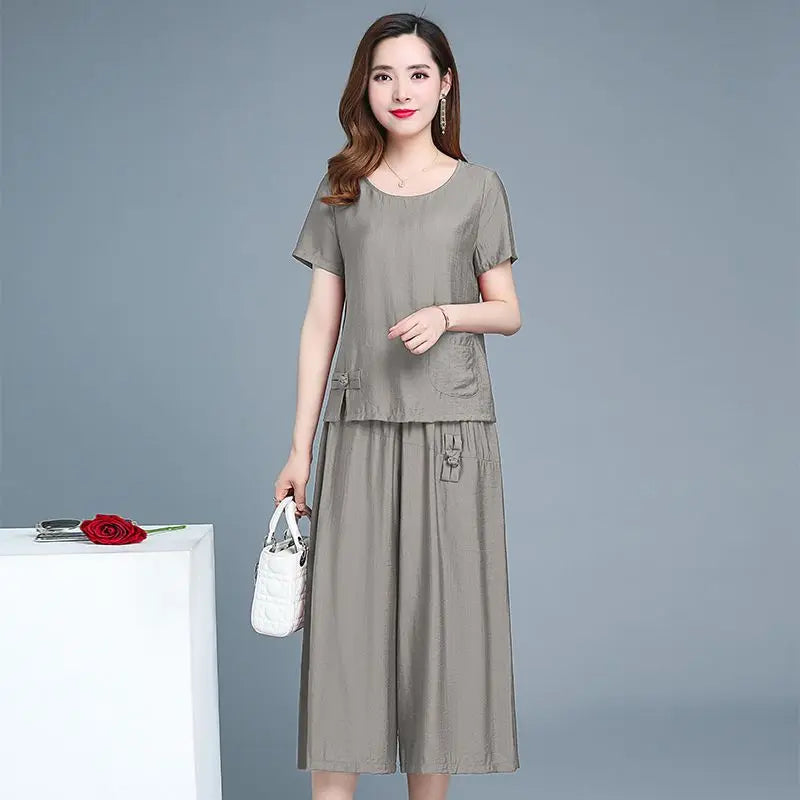 Large Size Pant Sets For Women 2 Pieces Clothes Promotion Casual Elegant Cheap New Chic Luxury Classy Wide Leg Trousers Woman