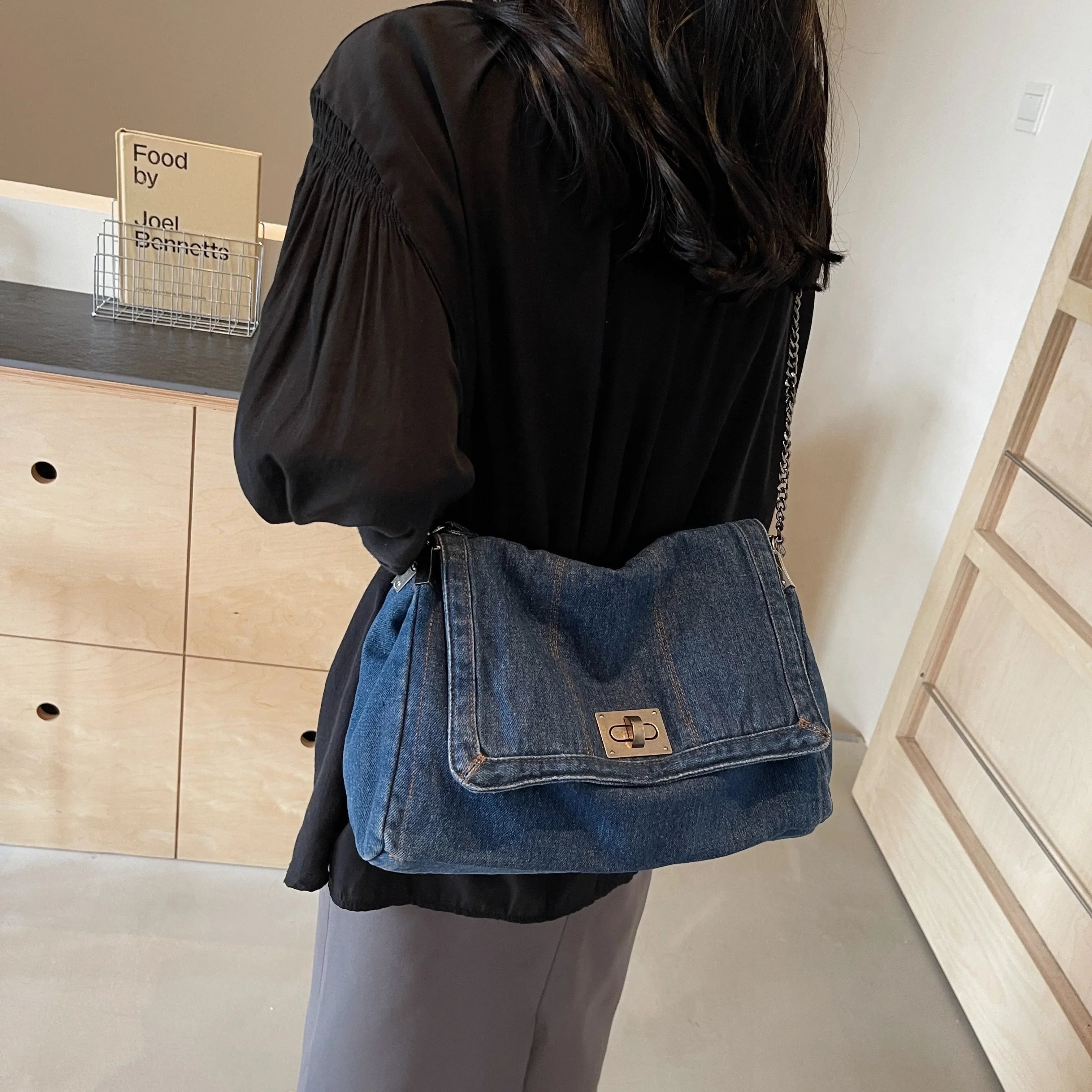 Denim bag women 2025 New fashion casual shoulder bags large capacity Tote Bag class commuting crossbody Bags for women bolsa sac