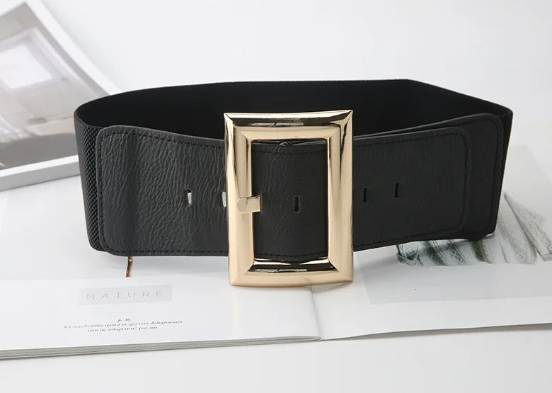 Trend New Big Belts for Women Waist Corset BeltWide Elastic Cummerbunds Black StretchPlus Size Belt Dress Fashion Ladies Wear