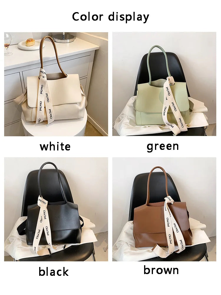 Tote Bag for Women 2024 PU Leather Purse and Handbag Lady Fashion Casual Solid Color Large Capacity Shoulder Bag