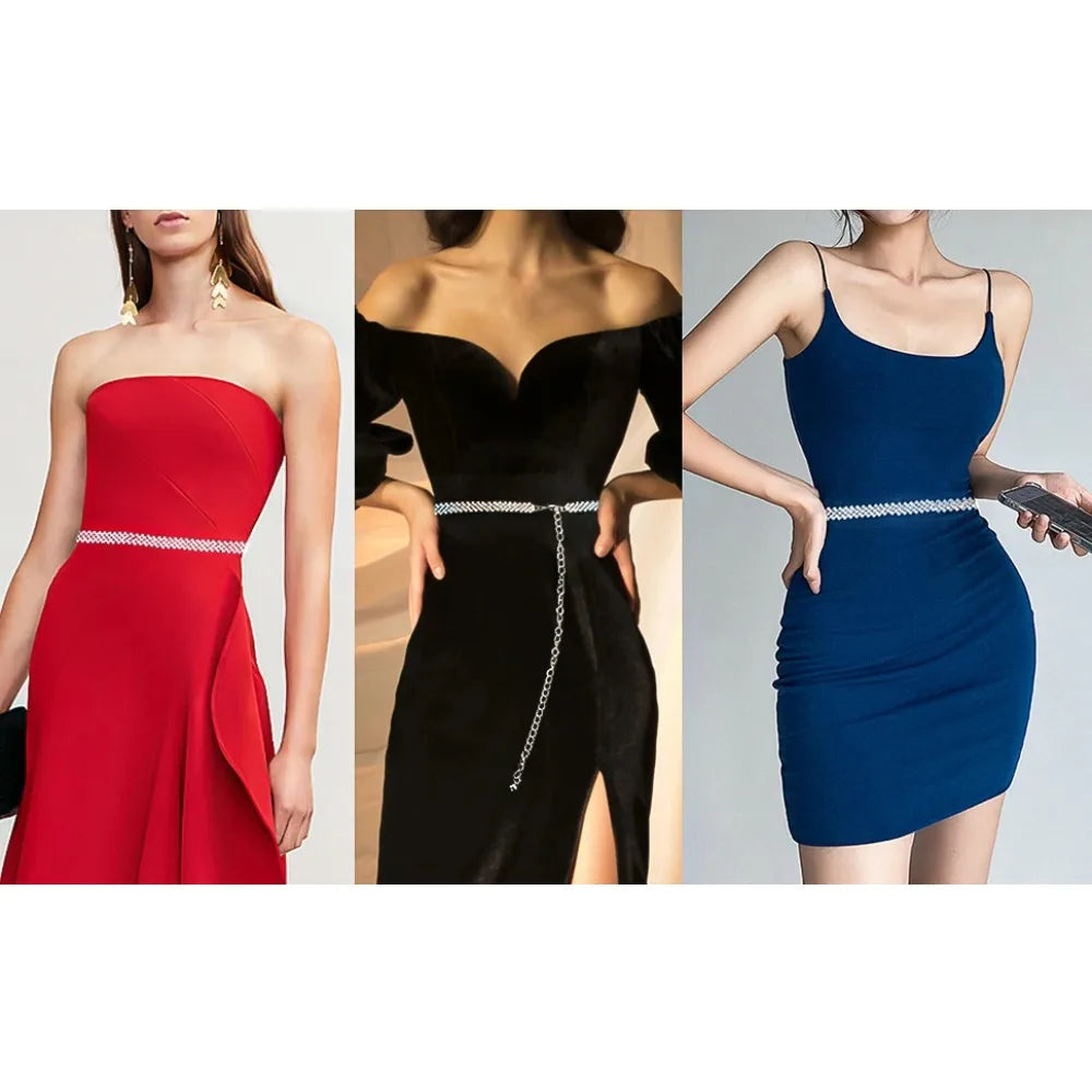 Rhinestone Waist Chain Belt Crystal Belly Chain for Women and Girls