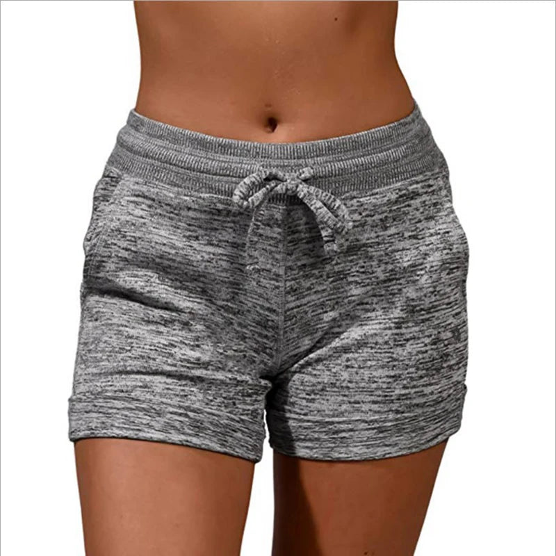 Womens Solid Elasticated Waist Shorts Ladies Summer Yoga Gym Fitness Jogging Hot Pants Sweatpants Clothing