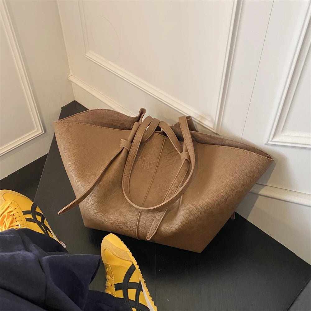 Branded Designer Shoulder Tote Bags For Women Soft PU Leather 2-IN-1 Big Capacity Shopper Tote Set 2025 Luxury Designer Handbags