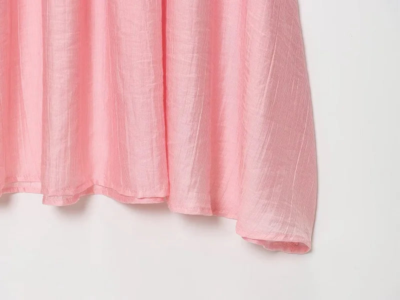 MUJER Pink Knit Skirt Set 2 Piece Woman Pleated Long Skirts for Women off Shoulder Ruffle Top Women's Skirts Set Summer Outfit