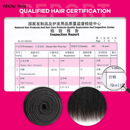 Ishow Kinky Straight Bundles Brazilian Yaki Straight Hair Bundles For Women 1/3/4pcs Human Hair Bundles Remy Hair Extension