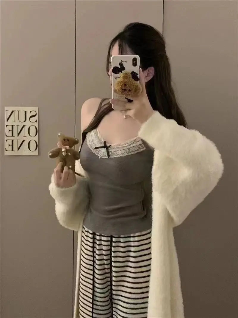 Women Camisole Tank Tops Sexy Bow Sleeveless Corset Top with Chest Pad Sweet Lace Patchwork Crop Tops Summer Slim Elegant Camis