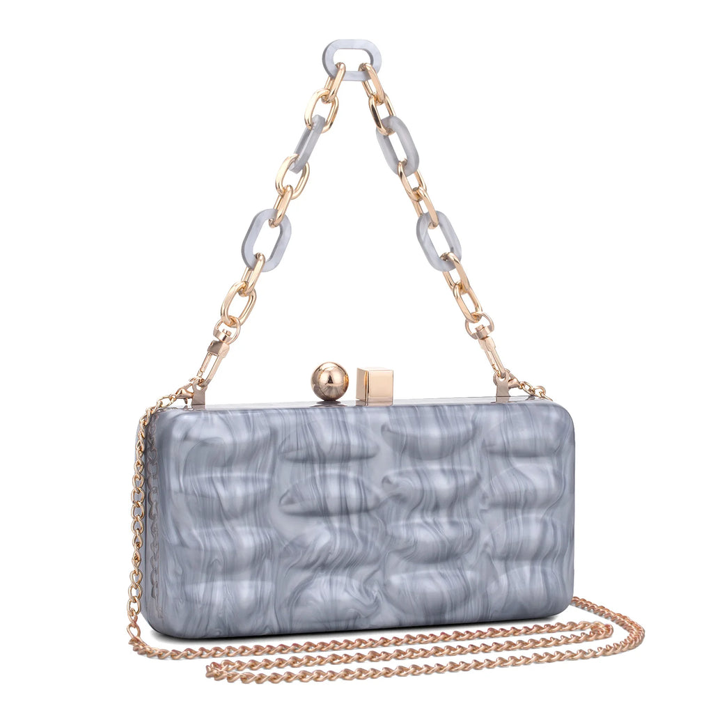 Luxury Evening Bag For Women Elegant Acrylic Hard Surface Ladies Clutch 5 Color Hangbag Party Wedding Shoulder Bags 2024 Fashion