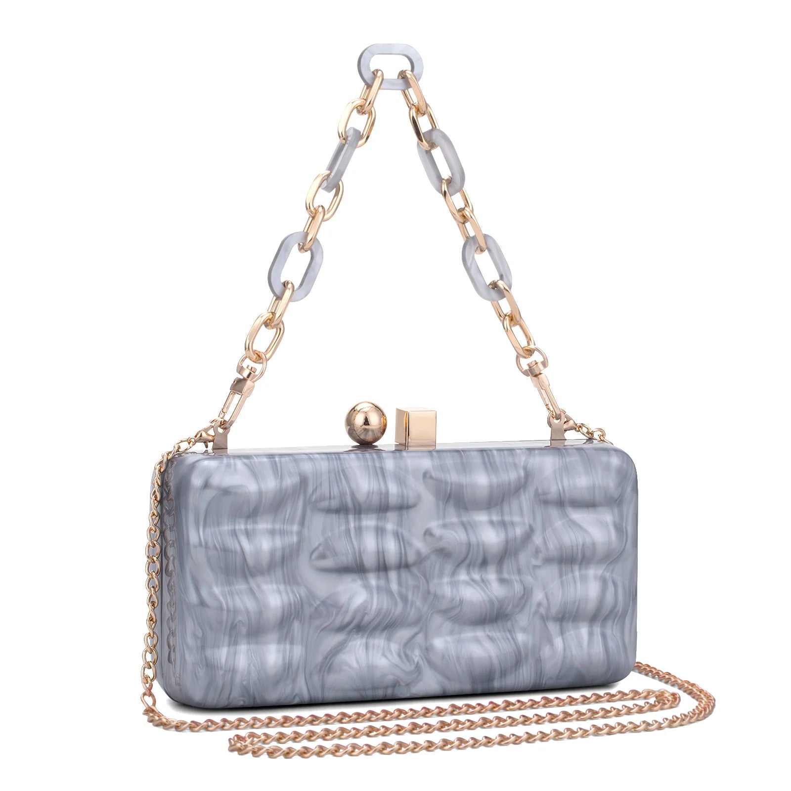 Luxury Evening Bag For Women Elegant Acrylic Hard Surface Ladies Clutch 5 Color Hangbag Party Wedding Shoulder Bags 2024 Fashion