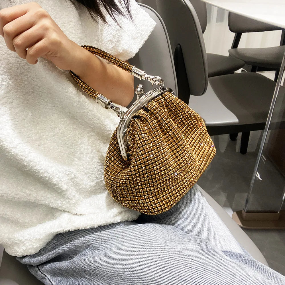 JIOMAY Women's Shiny Rhinestone Purse for Wedding Silver Clutch Bag evening Bag Luxury Clutch Bag Luxury Bags Designers Handbags