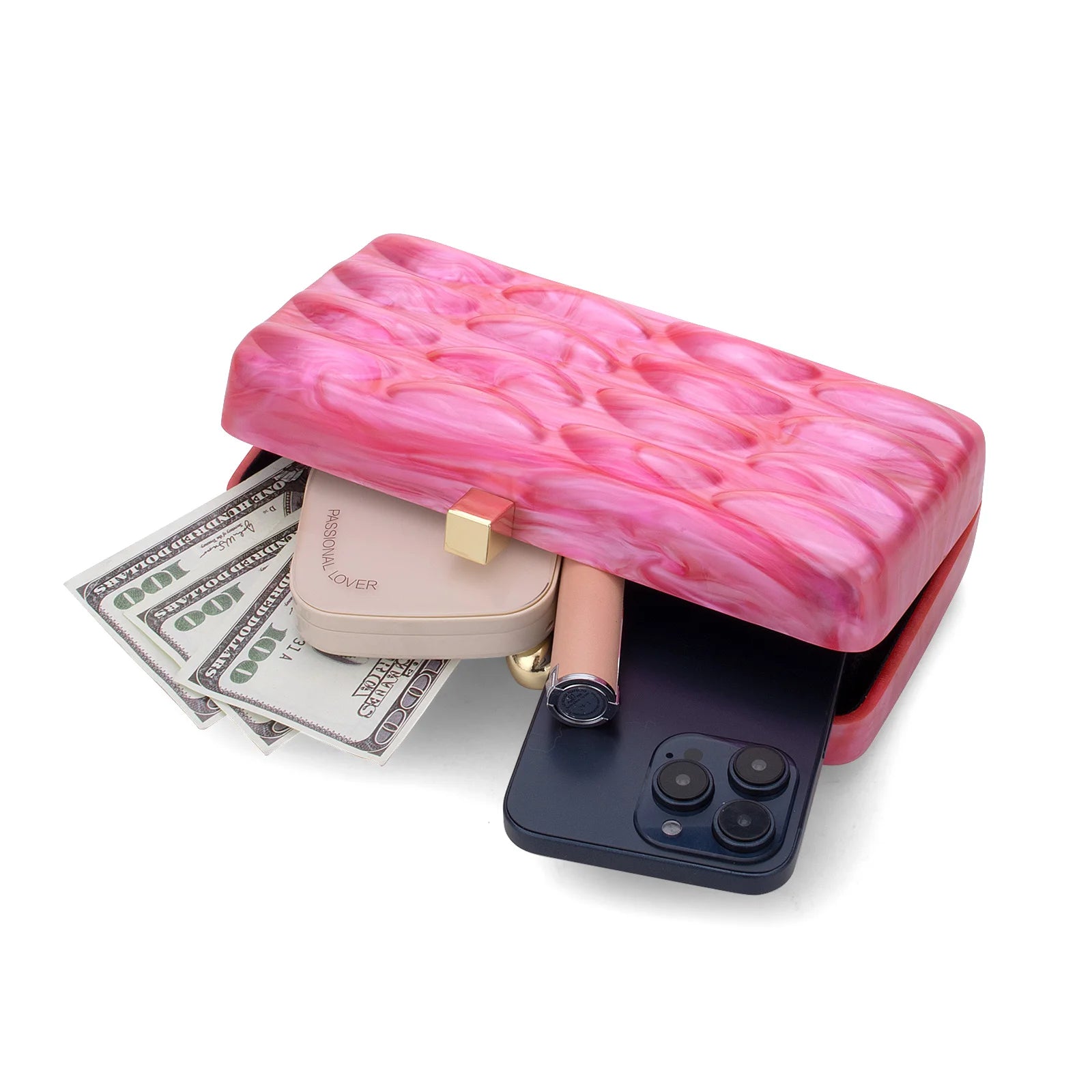 Luxury Evening Bag For Women Elegant Acrylic Hard Surface Ladies Clutch 5 Color Hangbag Party Wedding Shoulder Bags 2024 Fashion